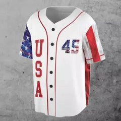 Donald Trump 45 Pro Trump Smoke American Flag Baseball Jersey S-5xl