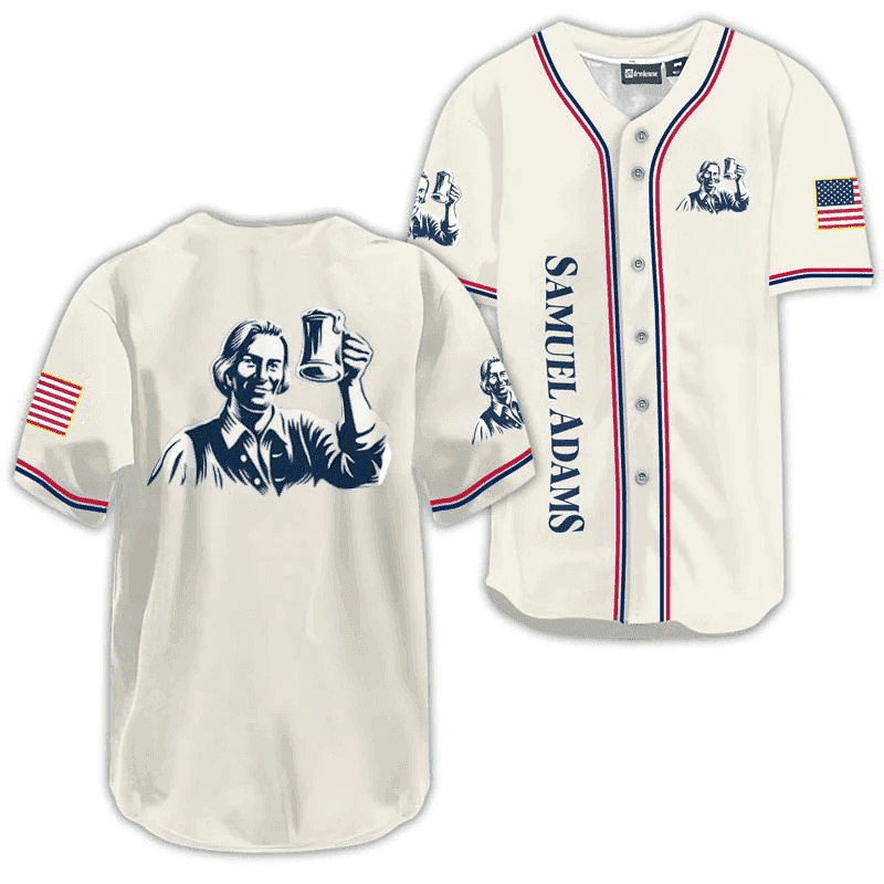 Samuel Adams USA Flag Baseball Jersey - Shirt King