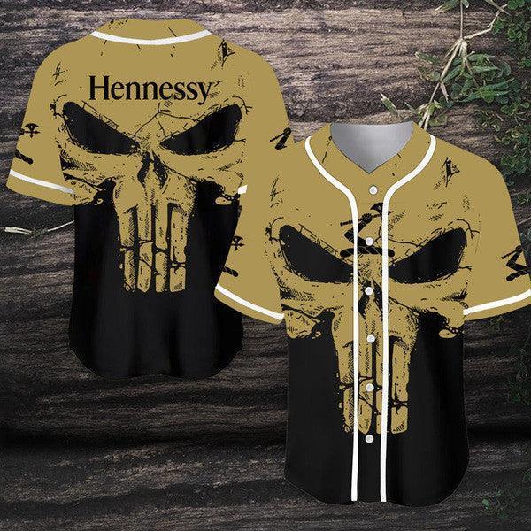Skull Hennessy Baseball Jersey - Shirt King