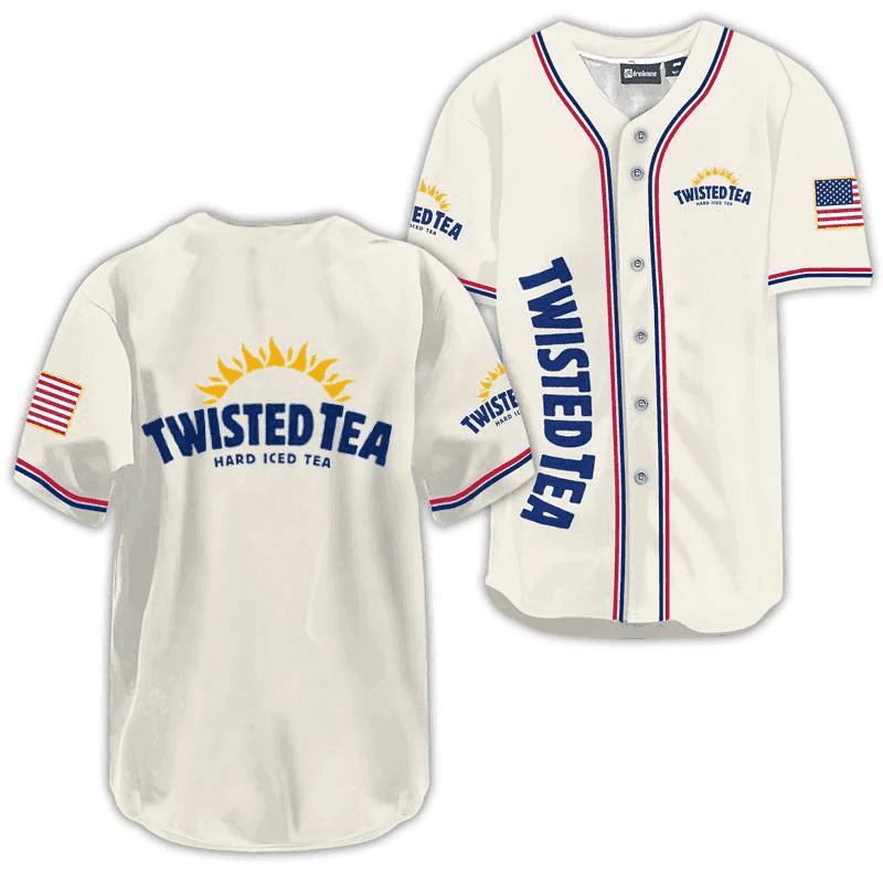 Twisted Tea USA Flag Baseball Jersey - Shirt King
