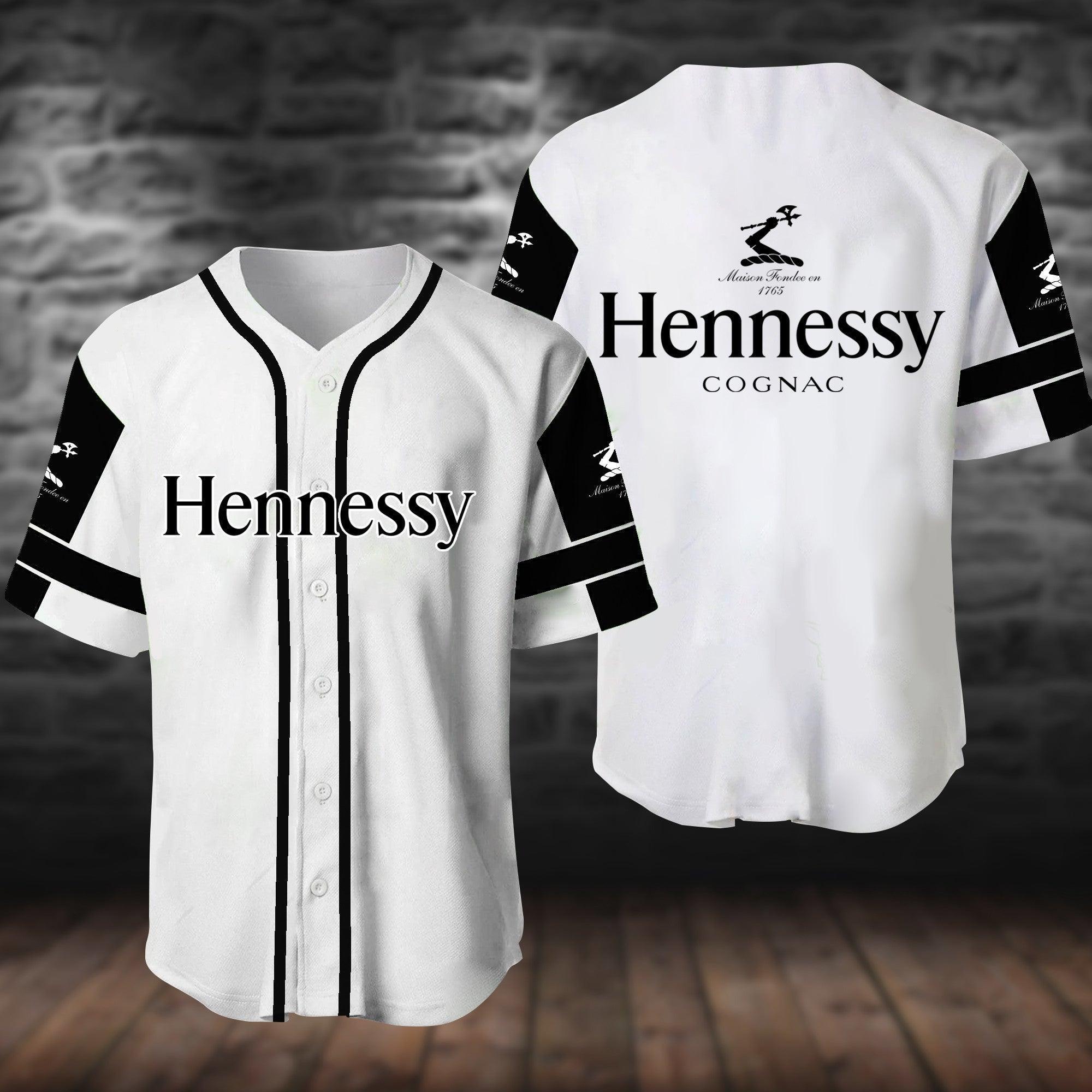 White Hennessy Cognac Baseball Jersey - Shirt King