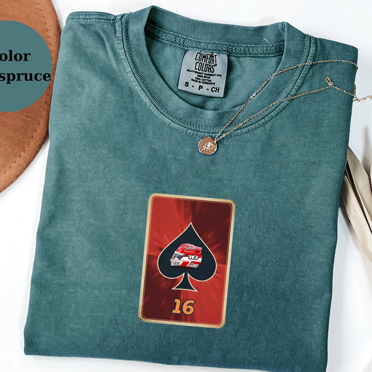 Charles Leclerc Ace Card F1 Tee, Racing Shirt, Formula 1 Fan Gift, Ferrari Race Tee, Driver Helmet Top, F1 Lover Christmas Shirt