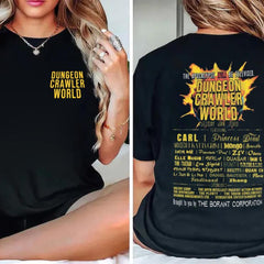 Comfort Colors Dungeon Crawler World Tour T-Shirt, Dungeon Crawler Carl Unisex Tee, 2 Sides Print Class DM Game Tee 14425MD79