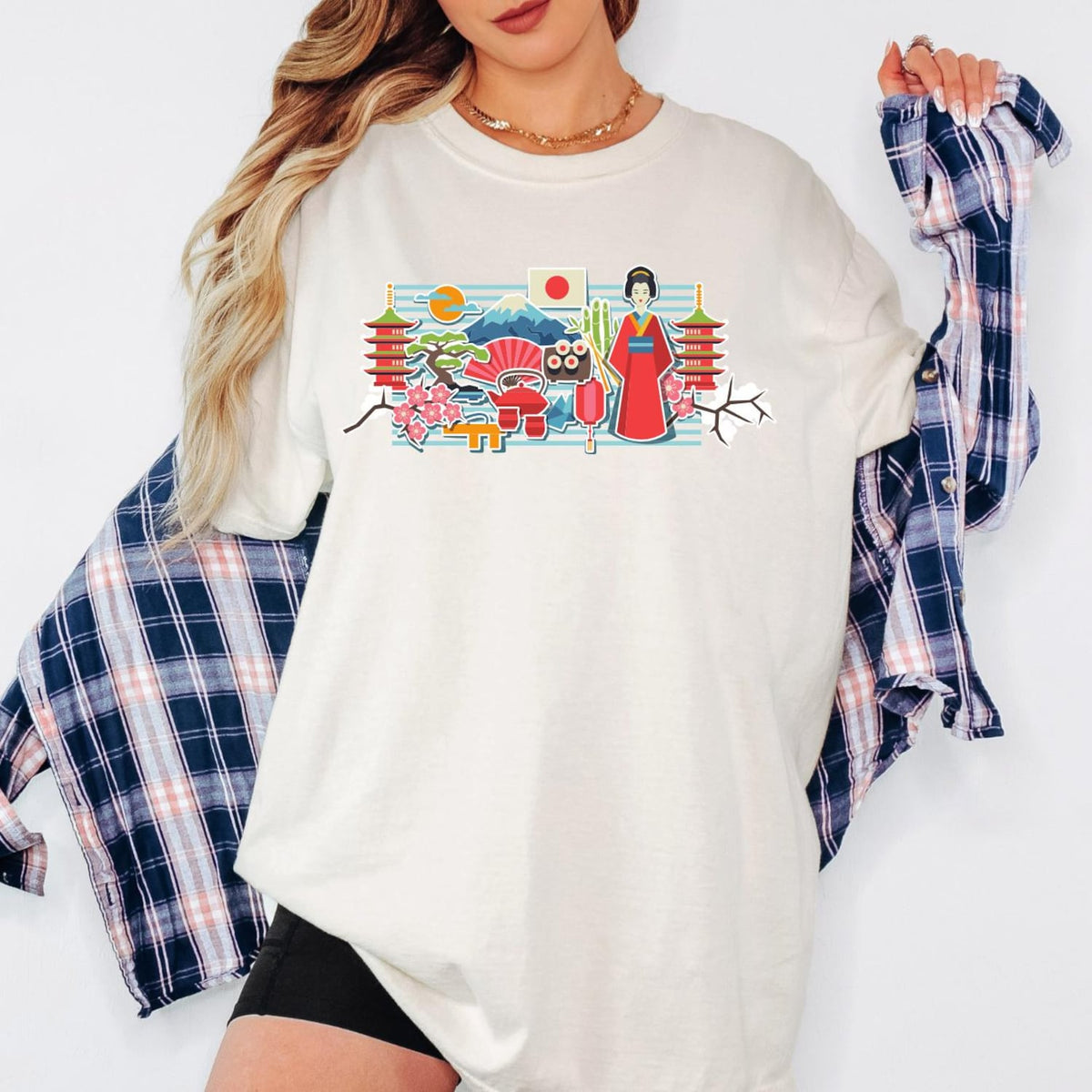 Comfort Colors� Japanese Culture T-Shirt � Geisha & Traditional Icons Graphic Tee � Unisex Travel Gift