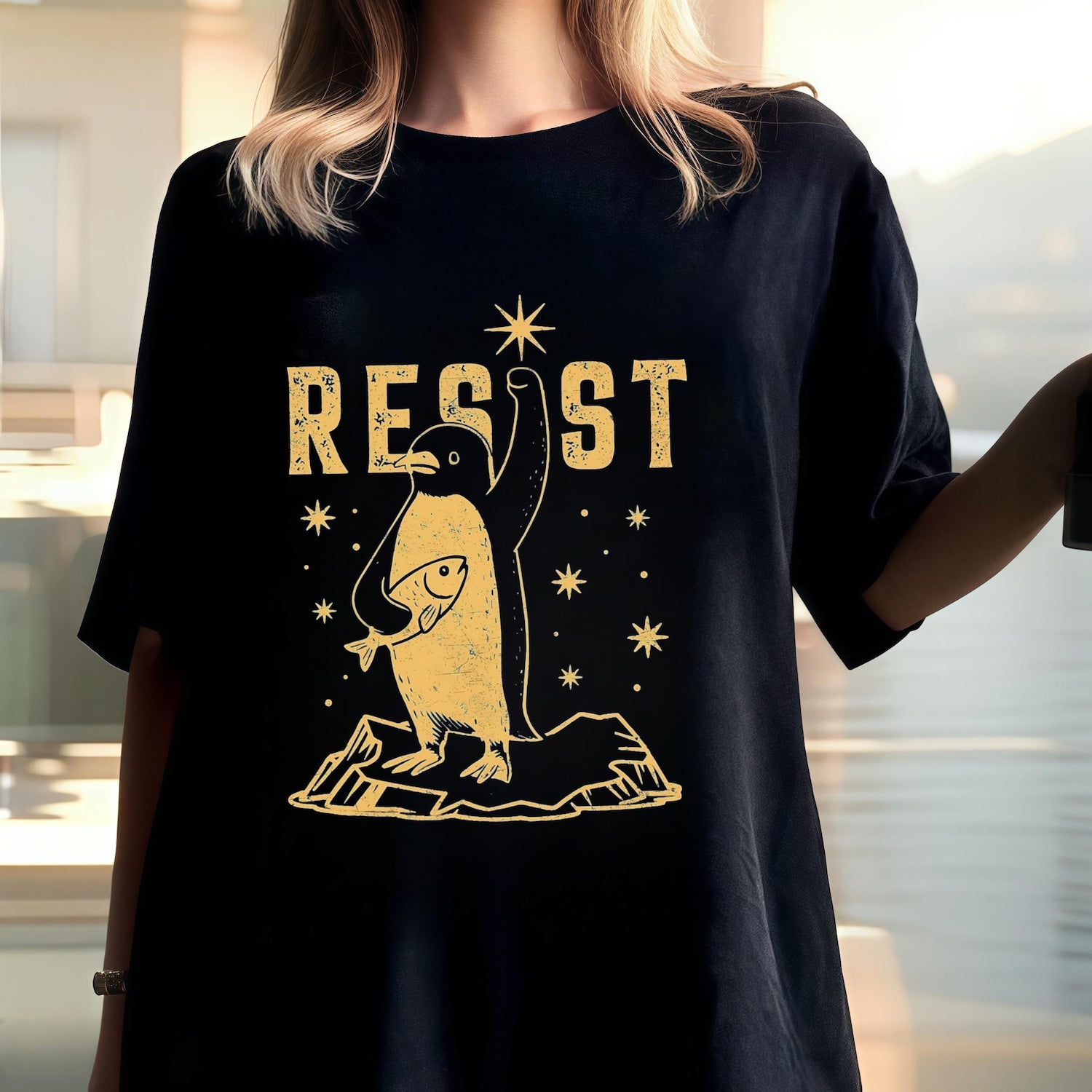 Penguins RESIST Shirt, Subtle FDT Shirt Resistance Protest, Penguins Against Tariffs Tee, Flippers Up Tee, Heard Island Shirt, RESIST TShirt
