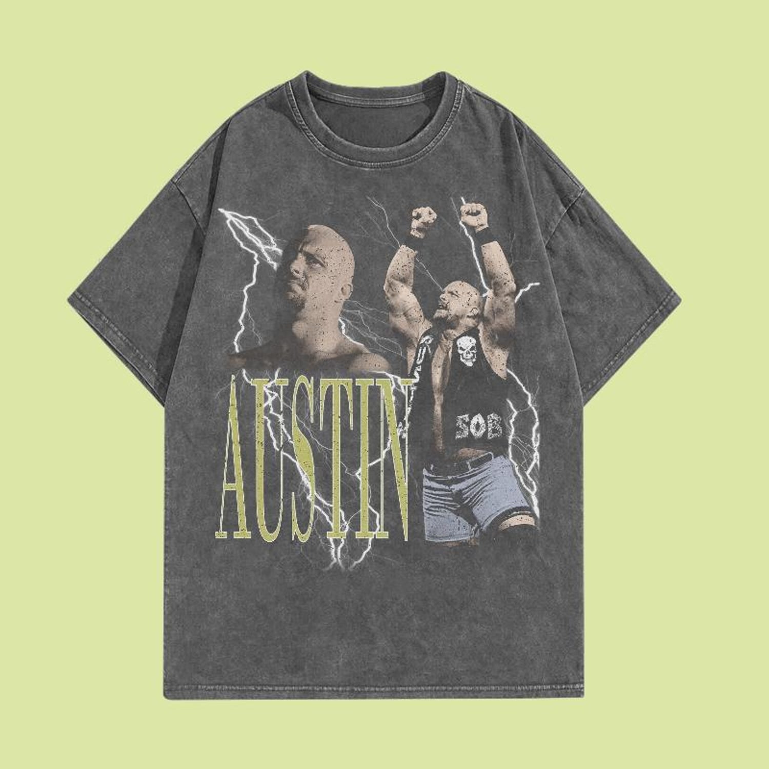 2 sided Stone Cold Steve Austin Vintage Style Wrestling T-Shirt