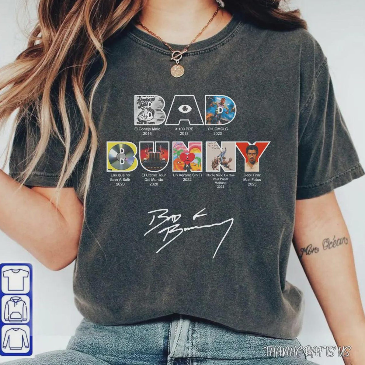Bad Bunny All Albums & Tours Shirt 2016�2025, Music Fan Tee Sweatshirt Hoodie, Tour Merch Vintage Graphic Shirt, Fan Gift, Fast Shipping!'4422869747