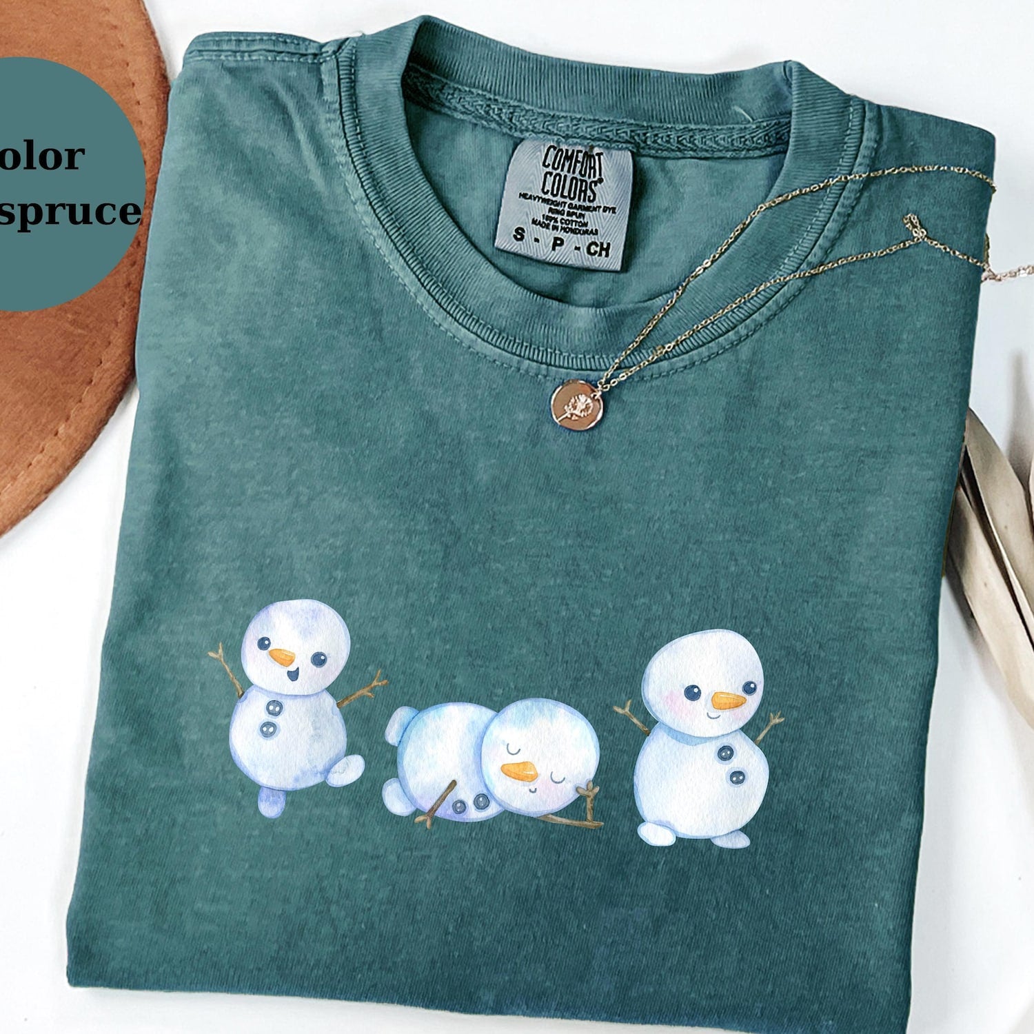 Cute Snowman T-Shirt, Winter Snowmen Tee, Christmas Cartoon Snowman Shirt, Holiday Unisex Top