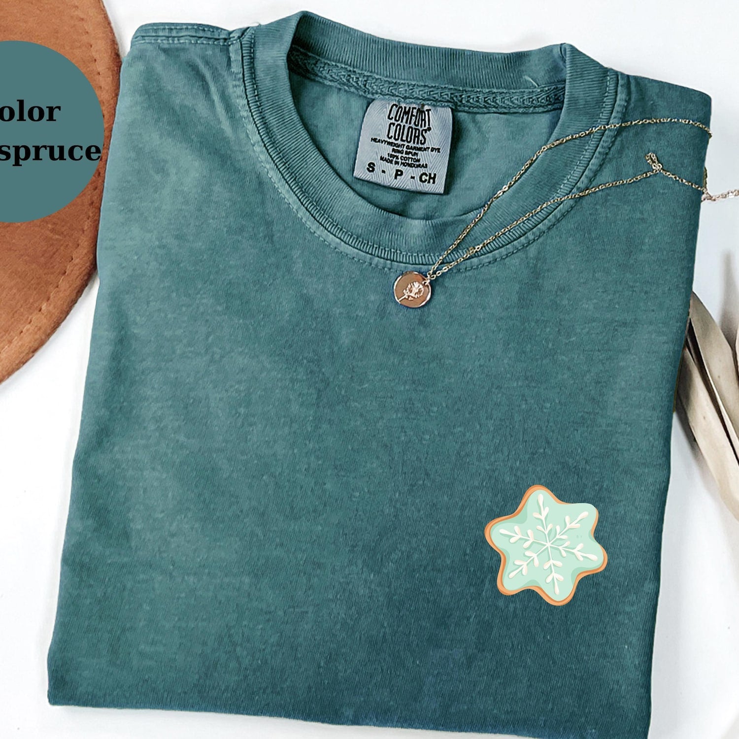 Snowflake Cookie T-Shirt, Cute Winter Christmas Cookie Tee