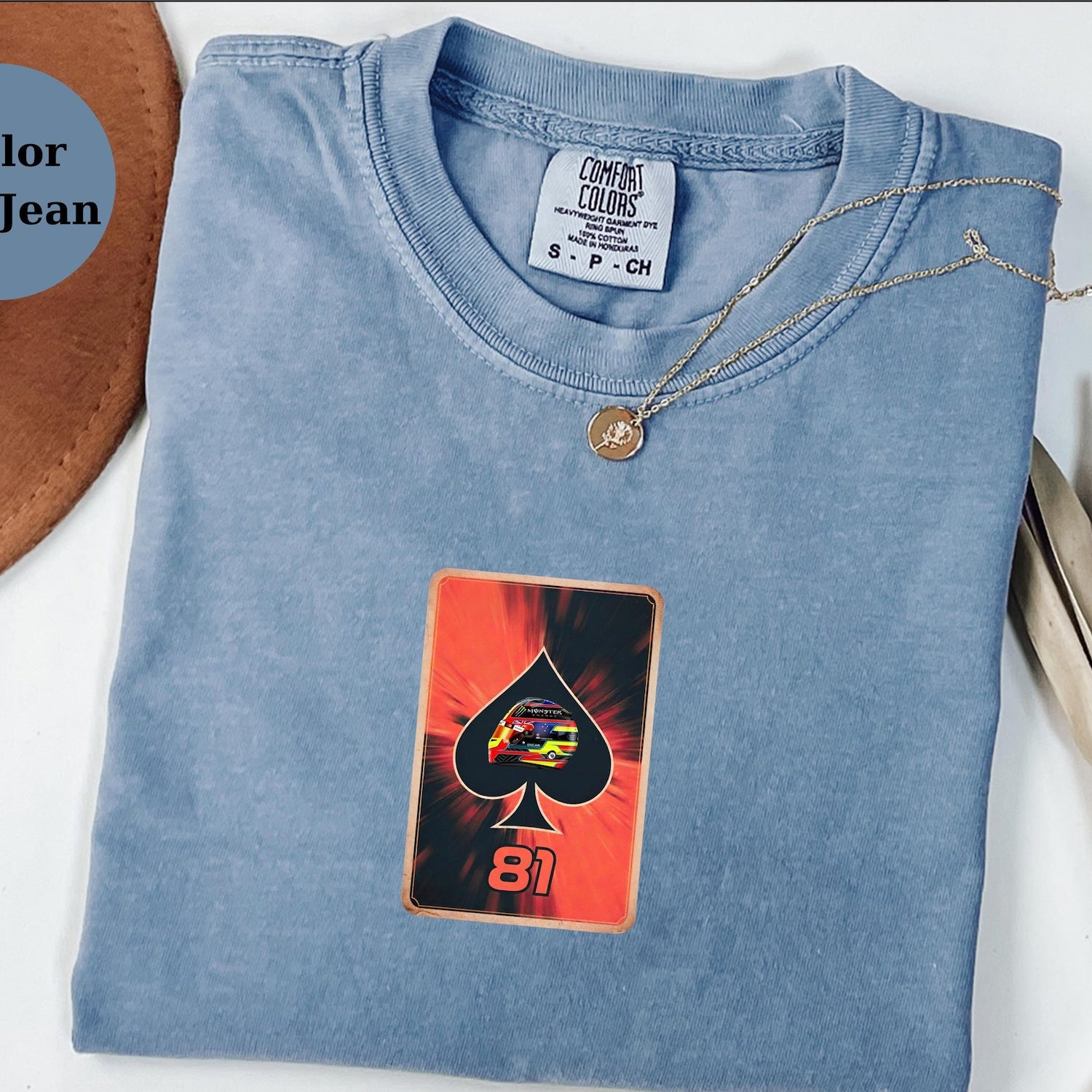 Oscar Piastri Ace Card F1 Tee, Racing Shirt, Formula 1 Fan Gift, McLaren Race Tee, Driver Helmet Top, F1 Lover Christmas Shirt