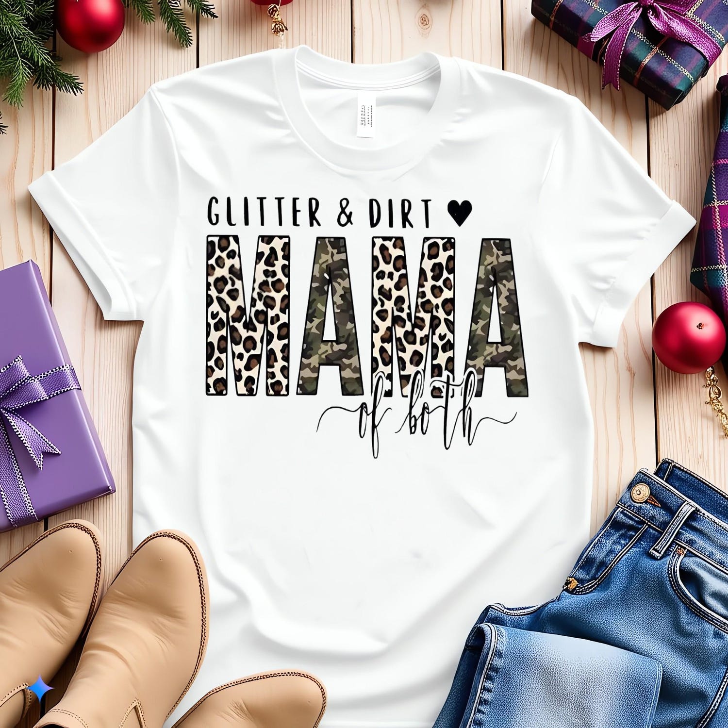 Glitter & Dirt Mama Of Both Shirt, Mother's Day Shirt, Gift For Mom, Cute Mama Tee, New Mom Shirt, Mom Life Shirt, Boy Mom Girl Mom Shir
