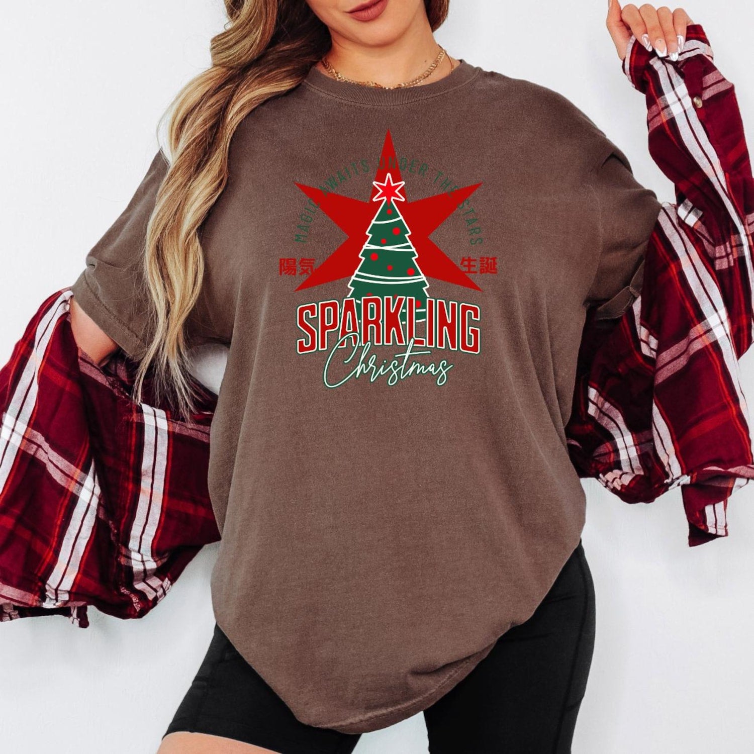 Sparkling Christmas Sweatshirt, Retro Xmas Tree Shirt, Festive Holiday Pullover, Vintage Christmas Graphic Tee, Unisex Winter Gift