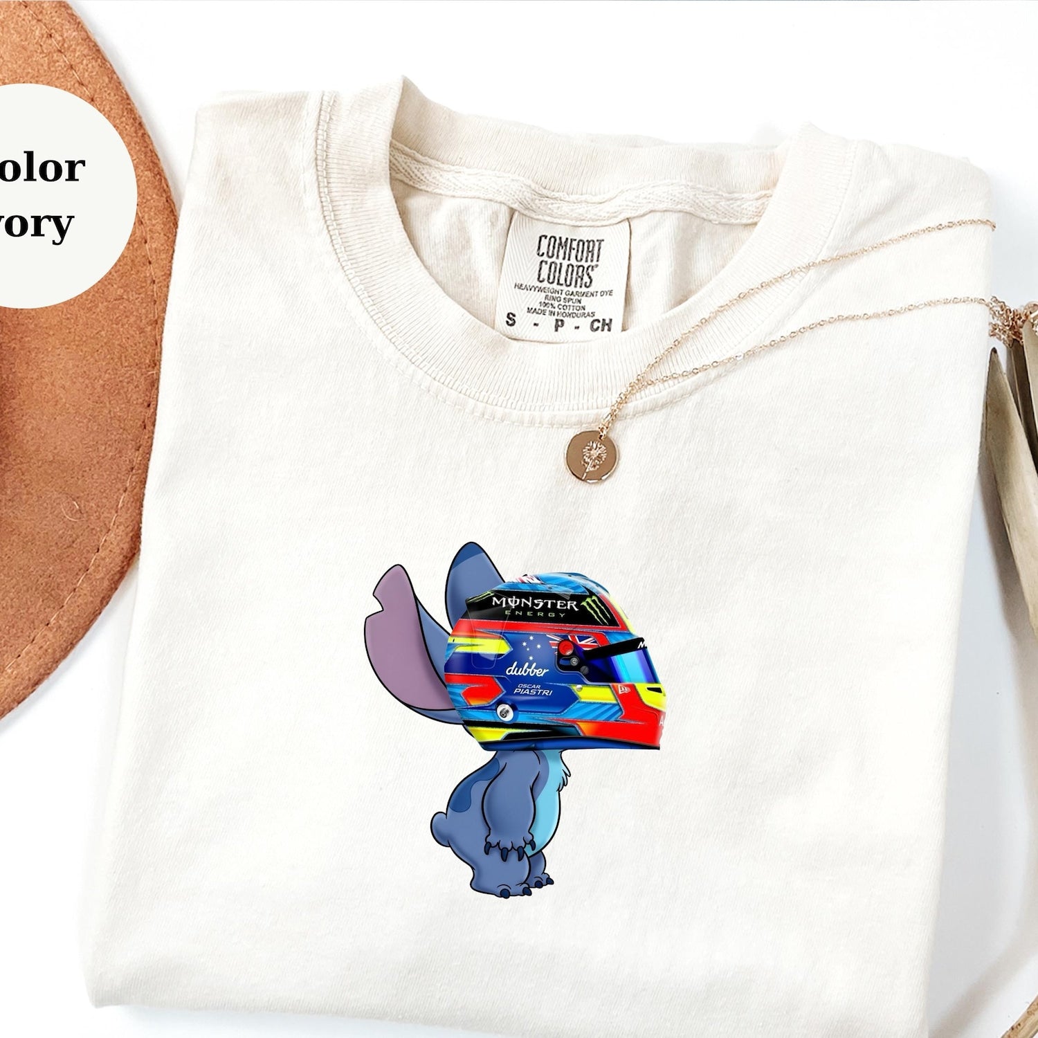 Oscar Piastri Racing Helmet Stitch Shirt, Funny F1 Fan Crewneck, Cartoon Racer Top, Motorsport Gift, Comfort Colors Unisex Shirt