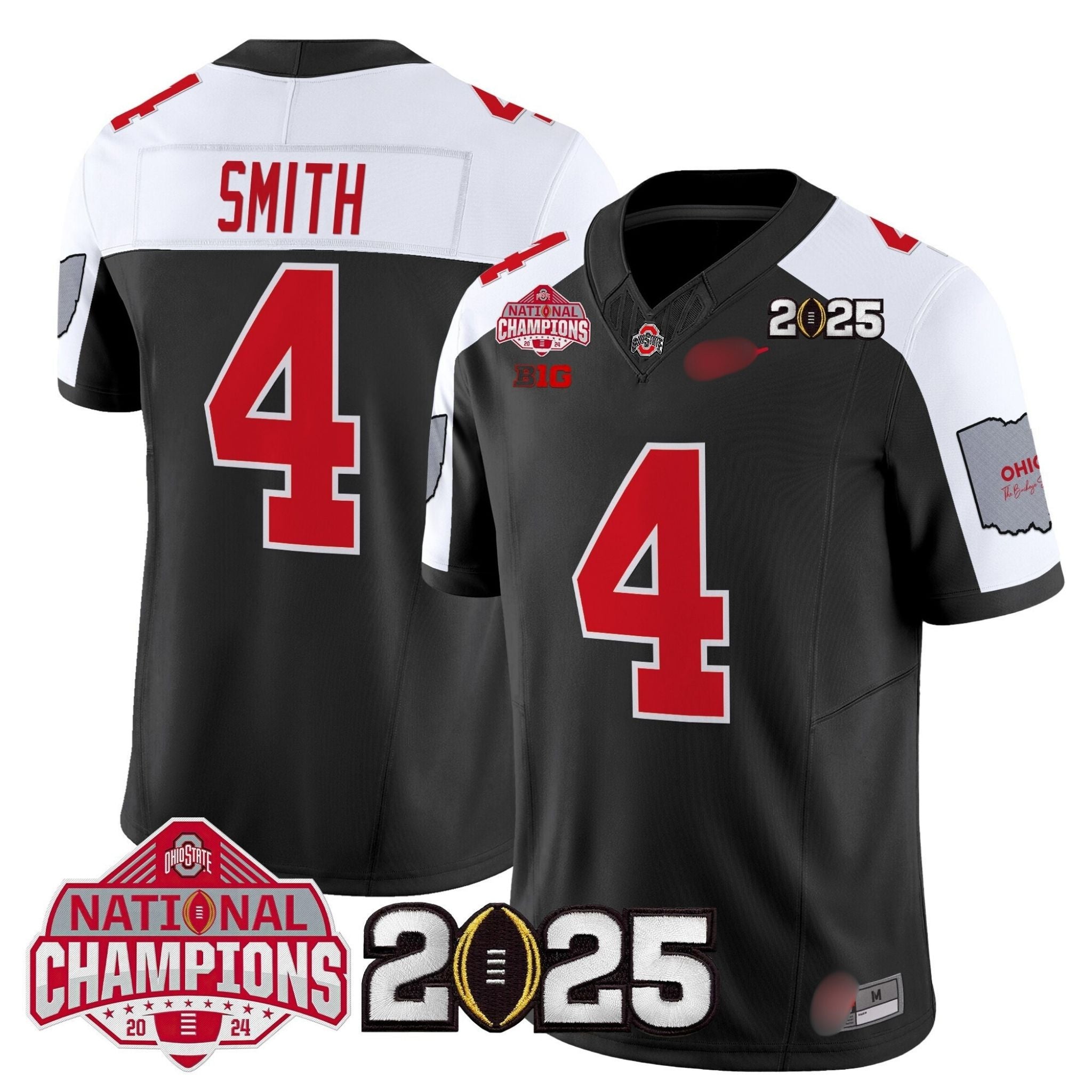 O.S Buckeyes #4 Jeremiah Smith 2025 National Champions Patch Limited Jersey