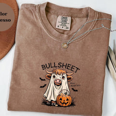Funny Bull Halloween Shirt | Bullsheets Cow Costume Comfort Colors T-Shirt | Moo I Mean Boo Graphic Tee | Spooky Fall Shirt