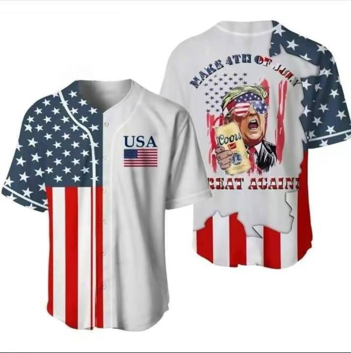 Light Beer make 4th of July great again Baseball Jersey, Baseball jersey, America Summer Jersey for Women and Men Beer Lover Gift Fast Shipping Sport Casual ShirtV8 - Shirt King