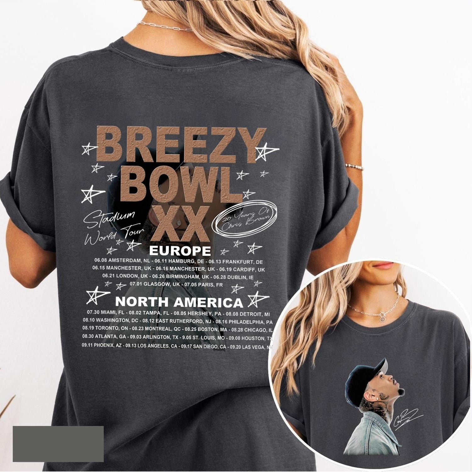 Chris Brown Breezy Bowl XX Tour 2025 T-Shirt, Chris Brown 2025 Concert, Chris Brown Fan Gift, Chris Brown Merch, Chris Brown Graphic Shirt
