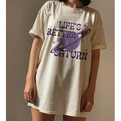 Life's Better On Saturn Tshirt, Retro Design, Saturn Shirt, CTRL Tshirt, Gift for a fan