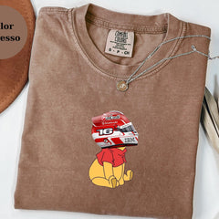 Charles Leclerc Racing Helmet Winnie The Pooh Shirt, Funny F1 Fan Crewneck, Cartoon Racer Top, Motorsport Gift, Unisex Shirt