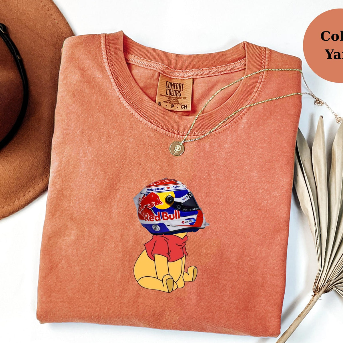 Max Verstappen Racing Helmet Winnie The Pooh Shirt, Funny F1 Fan Crewneck, Cartoon Racer Top, Motorsport Gift, Comfort Colors Unisex Shirt