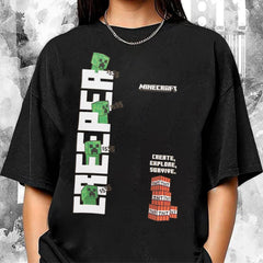Comfort Color Minecraft T-Shirt, Block Character Art, Funny Pixel Gift for Geeky Dads T-Shirt 21425MD34