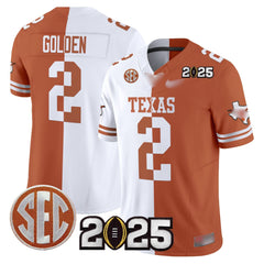 T.Longhorns #2 Matthew Golden 2025 CFP Final Patch Fan Jersey
