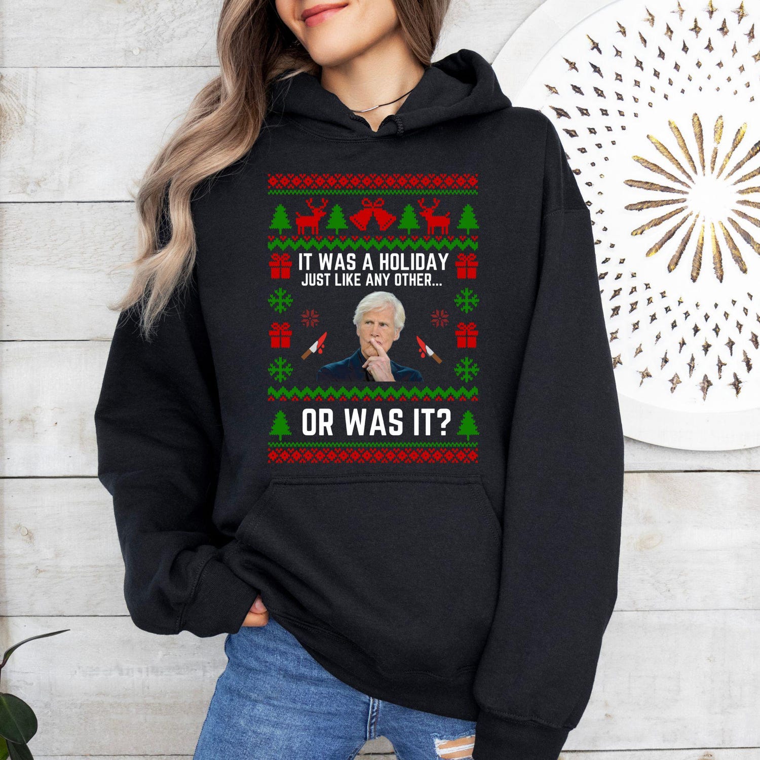 True Crime Ugly Christmas Sweater Party Sweatshirt, Funny Christmas Sweatshirt, Funny Christmas Sweatshirt, Christmas Hoodie Party'4386135347