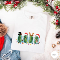 Christmas Pickle Shirt, Cute Pickle Christmas Tee, Funny Holiday Shirt, Pickle Lovers Gift, Xmas Cucumber Top, Holiday Funny Tee