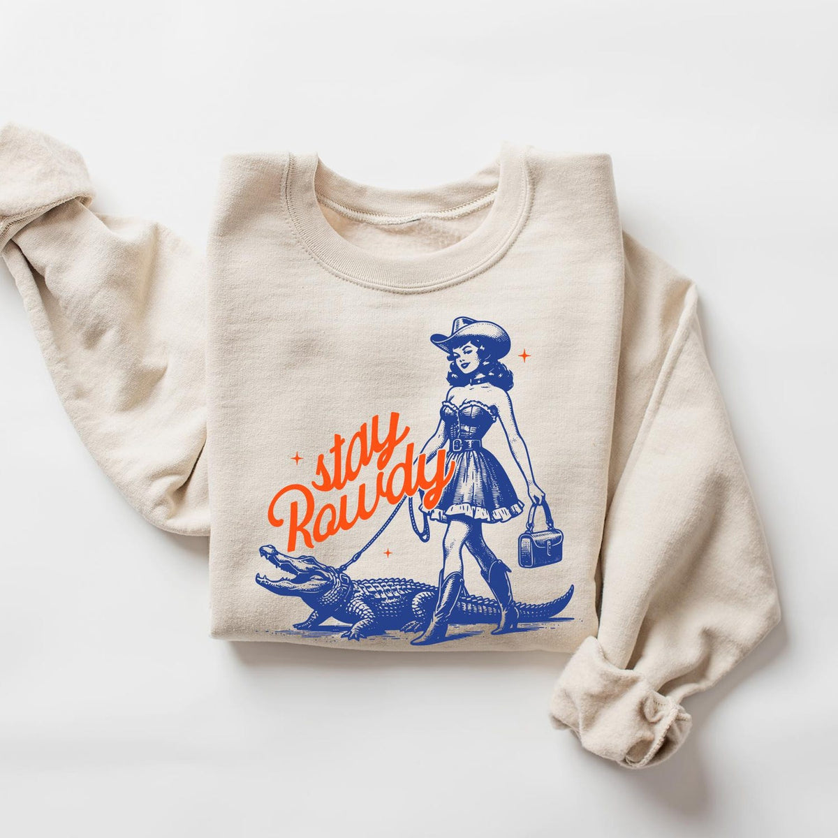 Stay Rowdy Shirt, Cowgirl with Alligator Sweatshirt, Say Howdy Get Rowdy Tshirt, Western Sweater, Country Girl Bachelorette Party Crewneck'1855962040