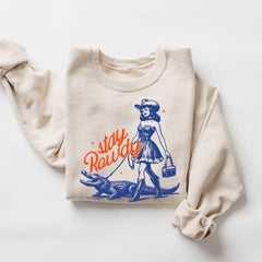 Stay Rowdy Shirt, Cowgirl with Alligator Sweatshirt, Say Howdy Get Rowdy Tshirt, Western Sweater, Country Girl Bachelorette Party Crewneck'1855962040