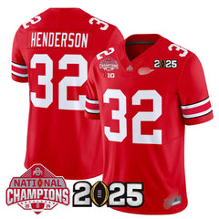 O.S Buckeyes #32 TreVeyon Henderson 2025 National Champions Patch Limited Jersey