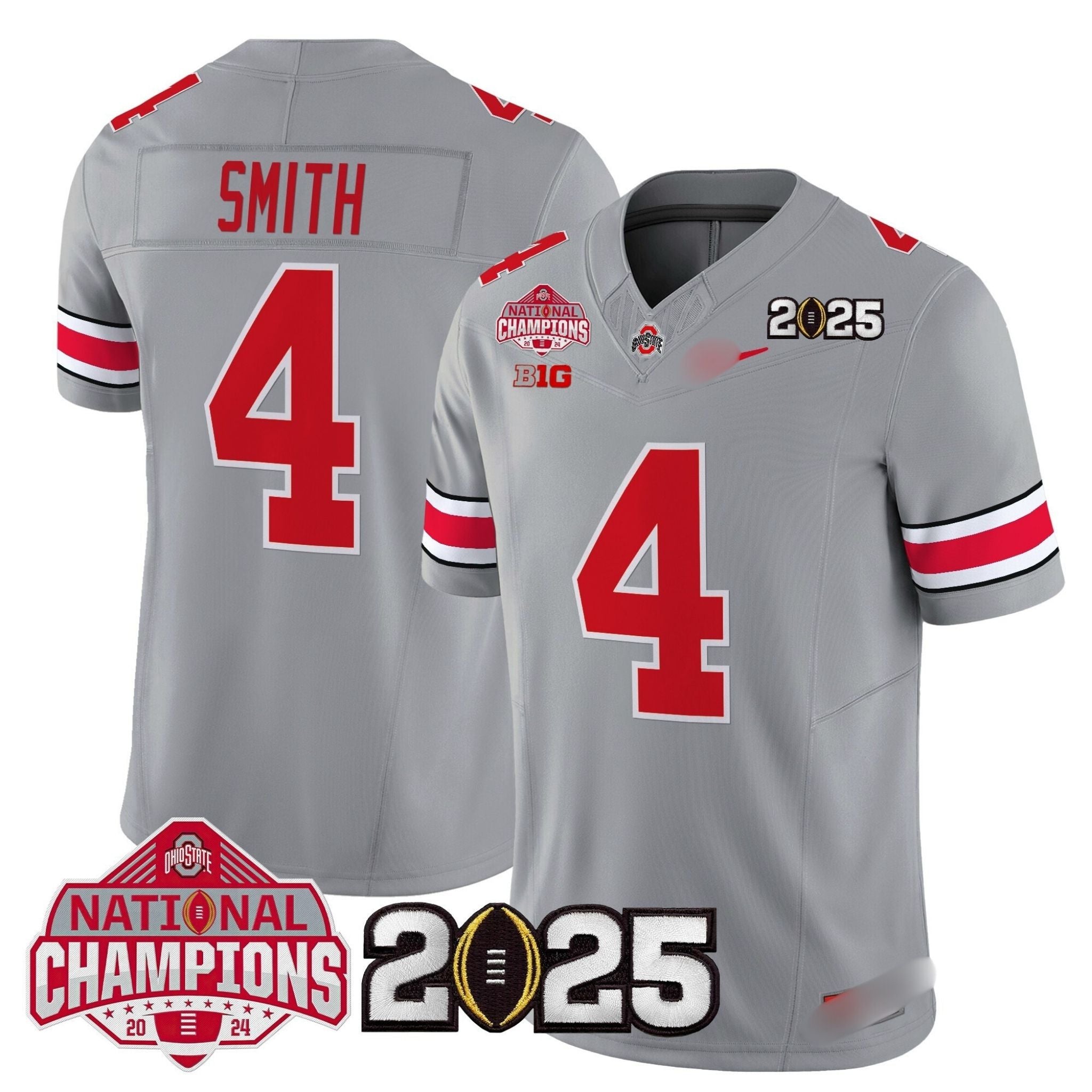 O.S Buckeyes #4 Jeremiah Smith 2025 National Champions Patch Limited Jersey