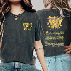 Comfort Colors Dungeon Crawler World Tour T-Shirt, Dungeon Crawler Carl Unisex Tee, 2 Sides Print Class DM Game Tee 14425MD79