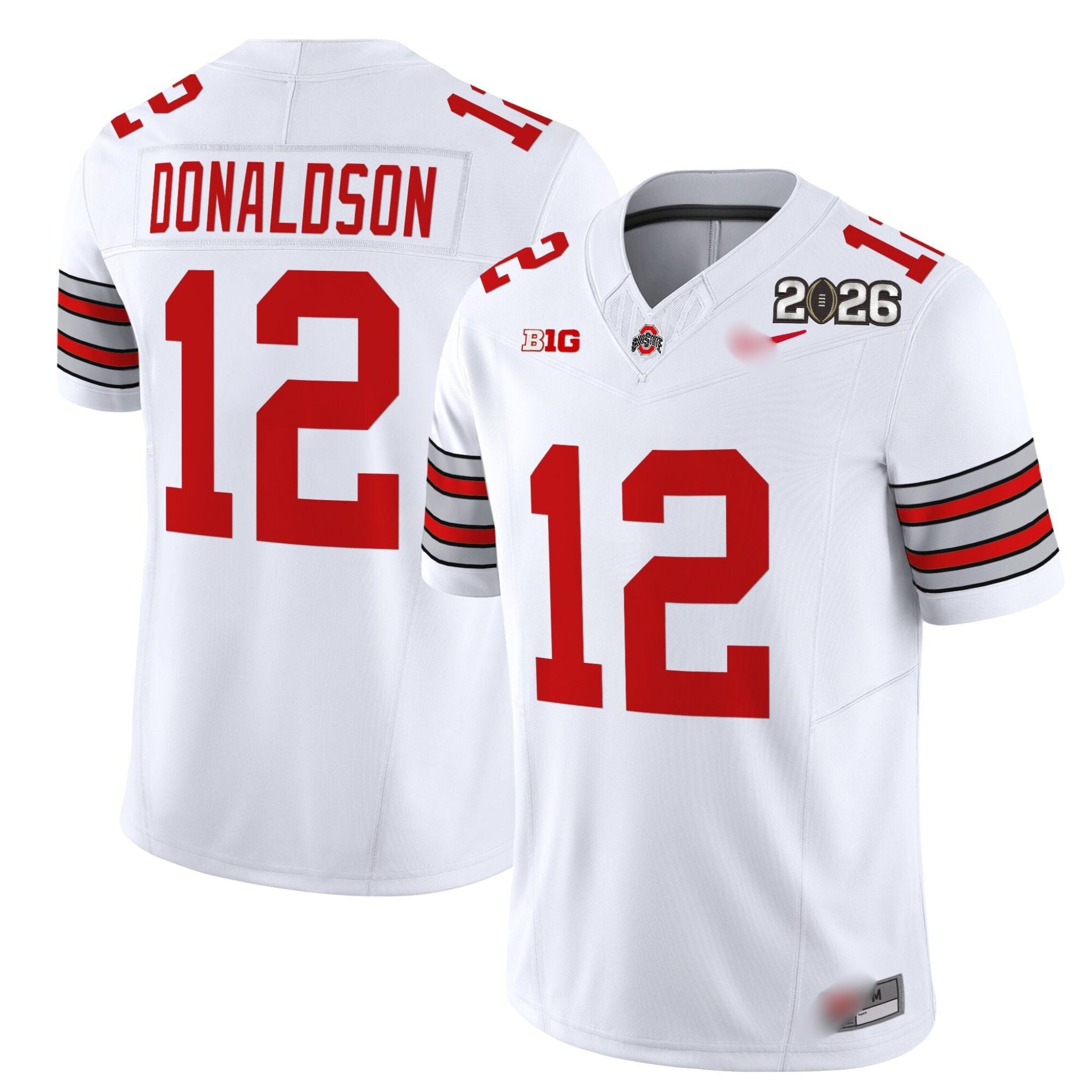 O.S Buckeyes #12 C.J. Donaldson ‘Heritage Stripe’ 2026 Fan Jersey