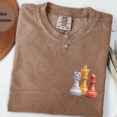 Chess Pieces T-Shirt, Colorful Chess King Queen Rook Pawn Tee