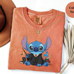 Cute Harry Potter Stitch T-Shirt, Magic Fan Tee, Fantasy Movie Shirt, Cute Character Top, Wizard Costume Tee, Gift For Fans