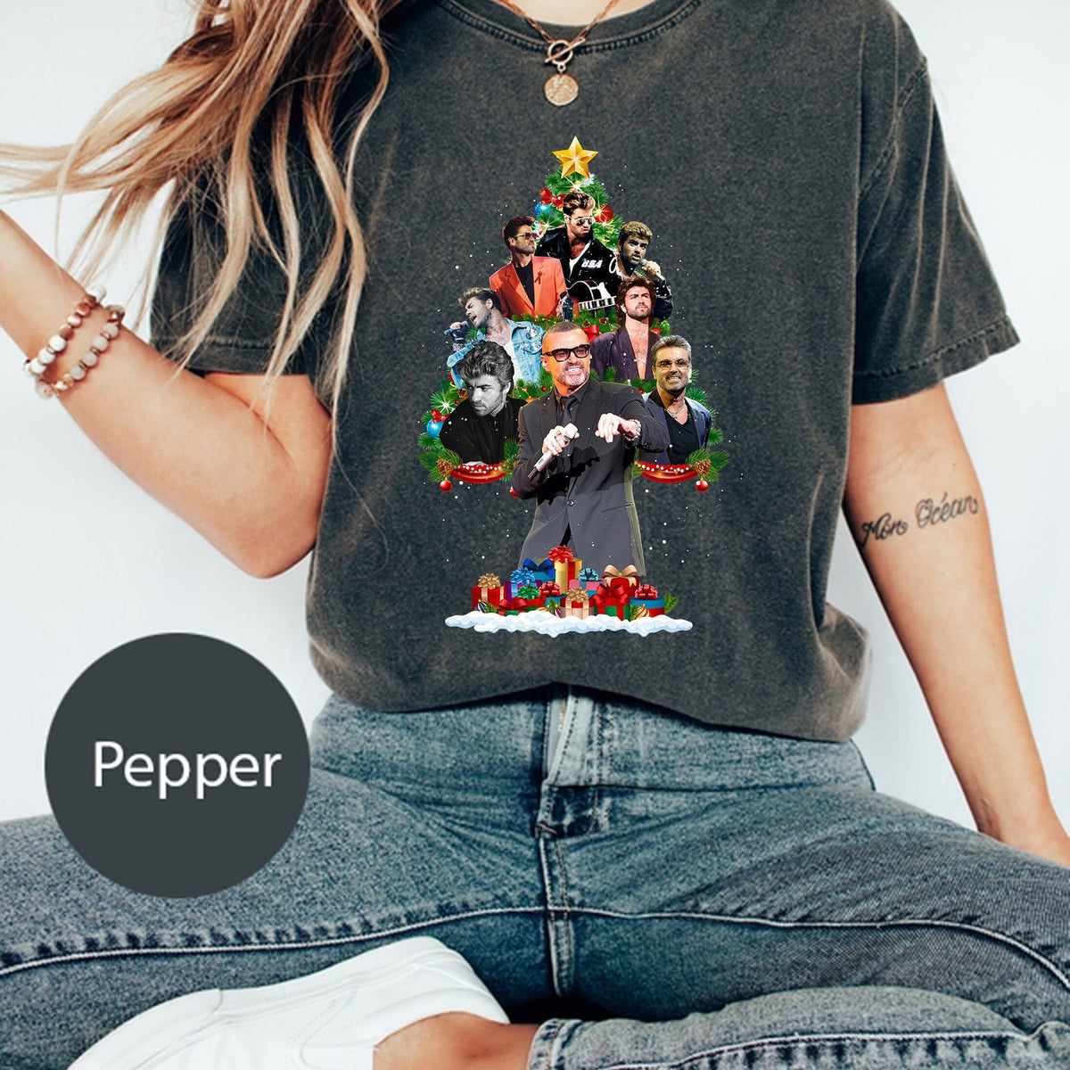 George Michael Christmas Tree Comfort Colors T-Shirt'1551915426