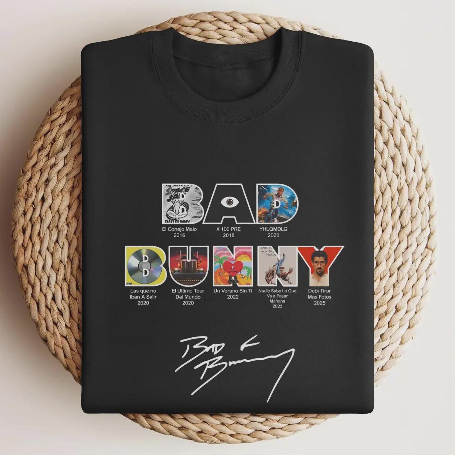 Bad Bunny All Albums & Tours Shirt 2016�2025, Music Fan Tee Sweatshirt Hoodie, Tour Merch Vintage Graphic Shirt, Fan Gift, Fast Shipping!'4422869747