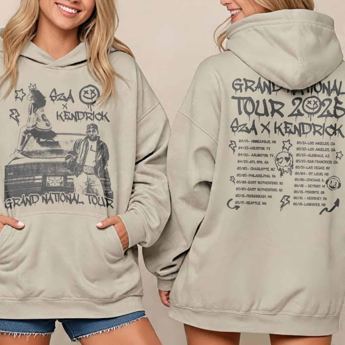 Kendrick & SZA Grand National Tour Shirt  Concert Shirt, Kendrick Luther, Sza Tour, Hip Hop Hoodie, Gnx Shirt
