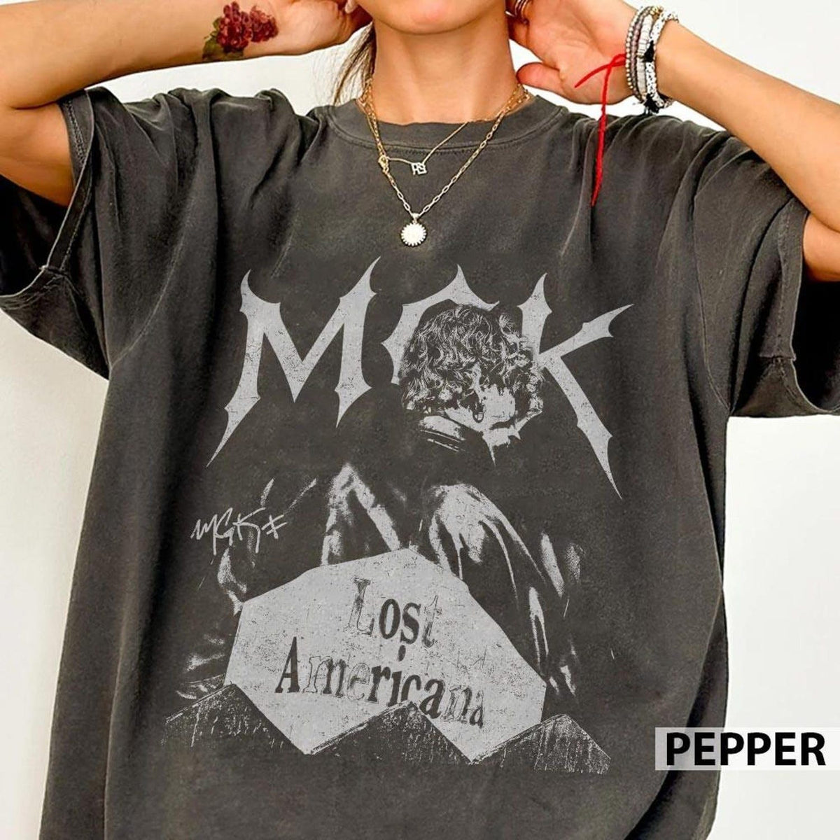 Vintage MGK Lost Americana Tour 2025 Comfort Clolors Tshirt, MGK shirt, Machine Gun Kelly Middle Finger Lost American Tour 2025 Sweatshirt'4418066058