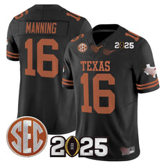 T.Longhorns #16 Arch Manning 2025 CFP Final Patch Fan Jersey