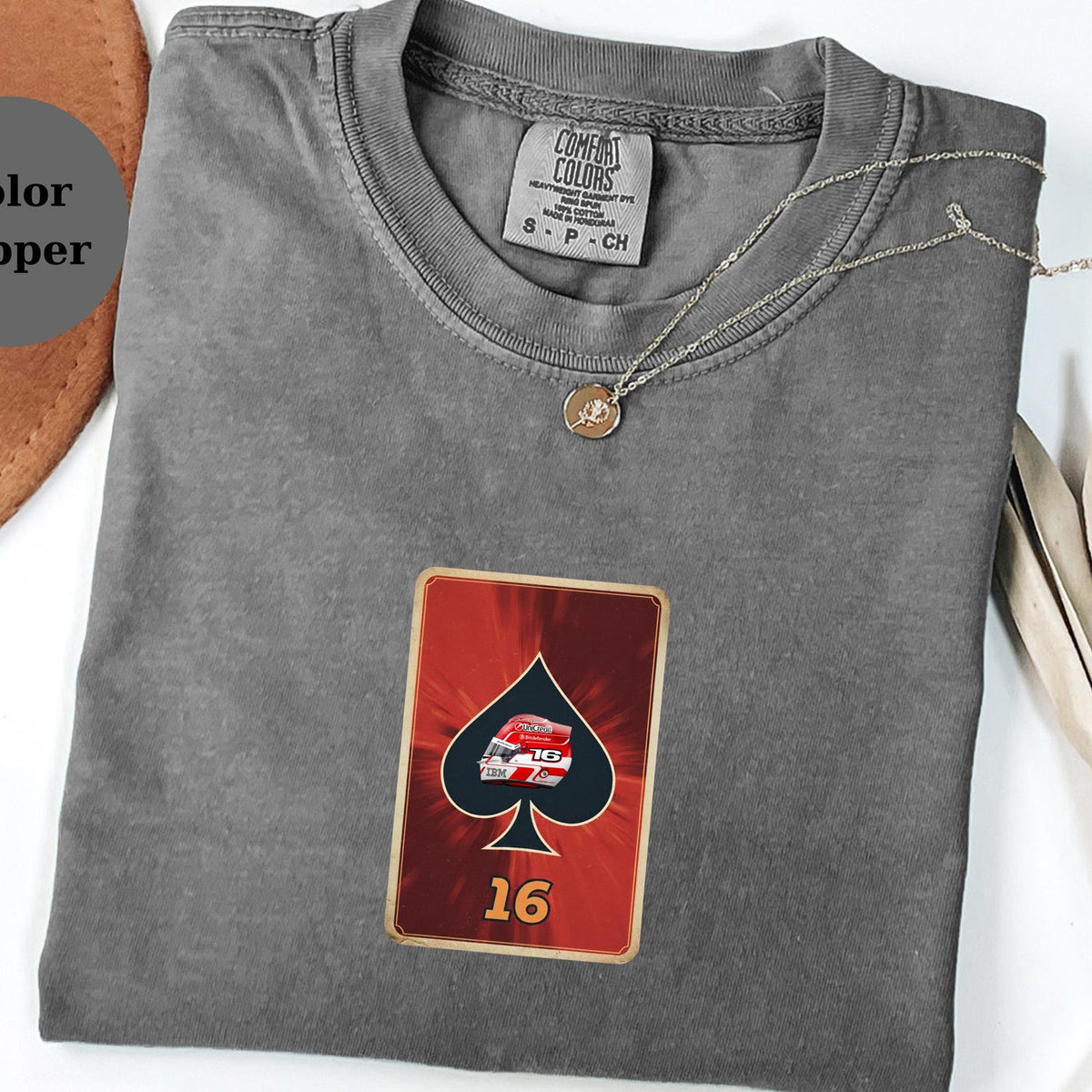 Charles Leclerc Ace Card F1 Tee, Racing Shirt, Formula 1 Fan Gift, Ferrari Race Tee, Driver Helmet Top, F1 Lover Christmas Shirt