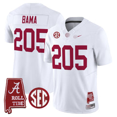 A. Crimson Tide #205 Bama 2025 Roll Tide & Sec Patch Fan Jersey