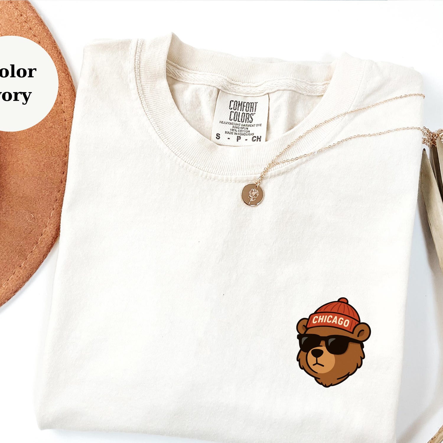 Chicago Football Shirt, Game Day Bear T-Shirt, Football Fan Sports Gift, Unisex Comfort Colors Tee For Men, Women