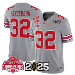 O.S Buckeyes #32 TreVeyon Henderson 2025 National Champions Patch Limited Jersey