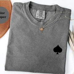 Spade Symbol T-Shirt Poker Card Tee, Minimal Playing Card Shirt, Casino Game Unisex Top