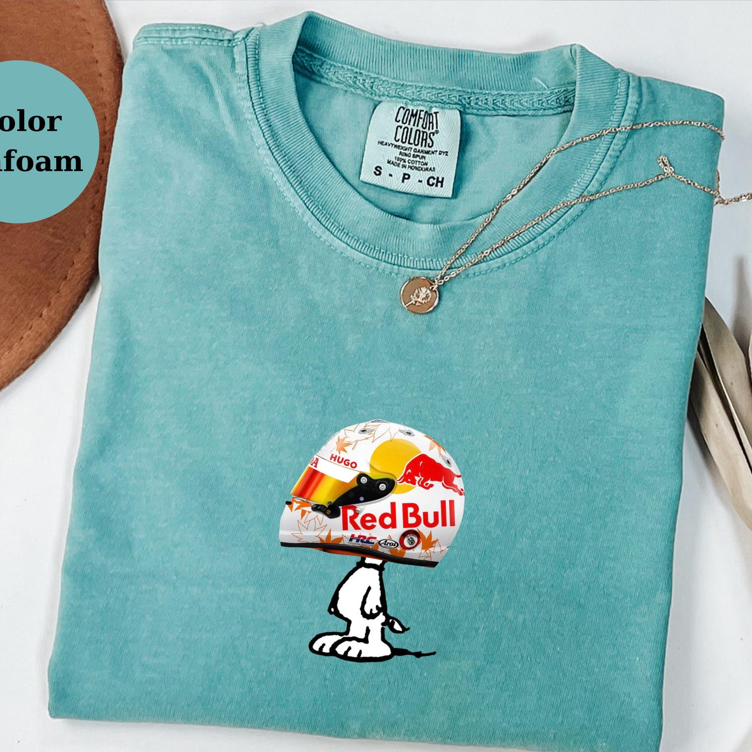 Yuki Tsunoda Racing Helmet Snoopy Shirt, Funny F1 Fan Crewneck, Cartoon Racer Top, Motorsport Gift, Comfort Colors Unisex Shirt