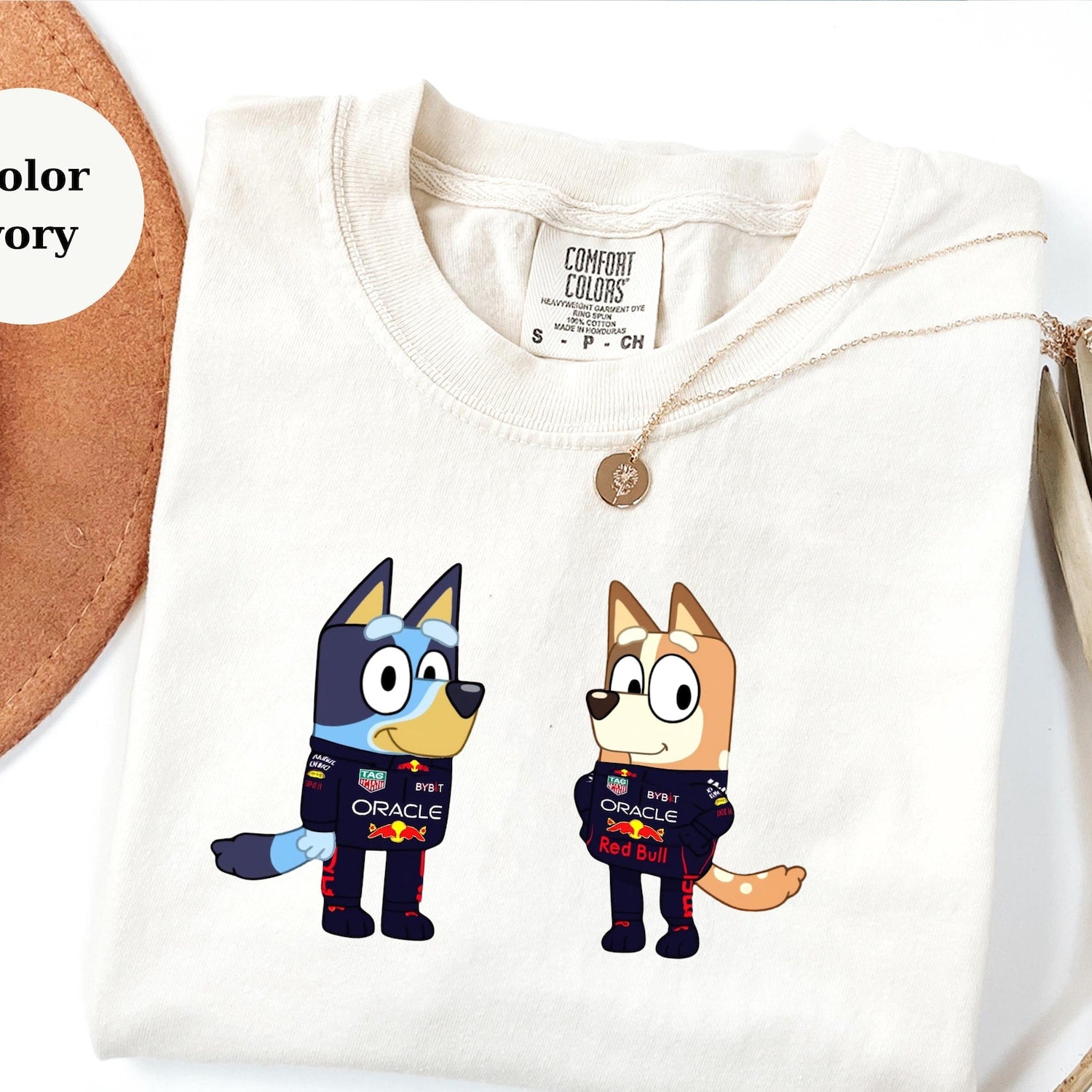 Redbull Racing Team Bluey Shirt, Funny F1 Fan Crewneck, Cartoon Racer Top, Motorsport Gift, Comfort Colors Unisex Shirt