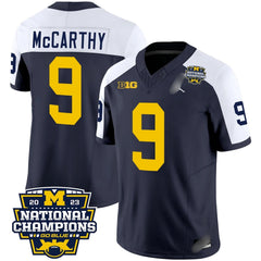 M.Wolverines #9 J. J. McCarthy 2023 National Champions Patch Fan Jersey