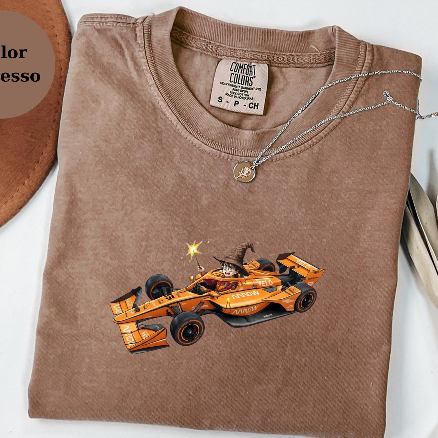Harry Potter Wizard Racing Car Tee, Magic Racer Shirt, Fantasy F1 Tee Gift, Wizard Driver T-Shirt, McLaren Fan Tee, Unique Racing Top